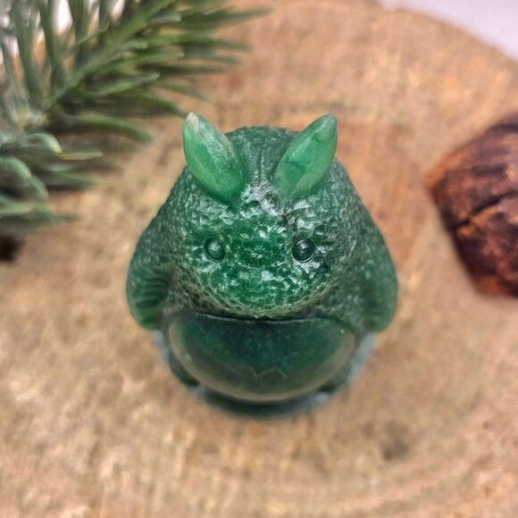 Nature Green Aventurine Carved Totoro 2.2" Decor Figure - Picture 9 of 10